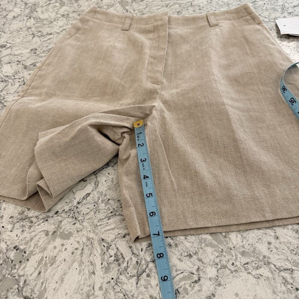 Y2K Vintage Liz Claiborne Lizsport Linen Blend Shorts Womens 8 NWT Tailored 28W - Picture 8 of 14